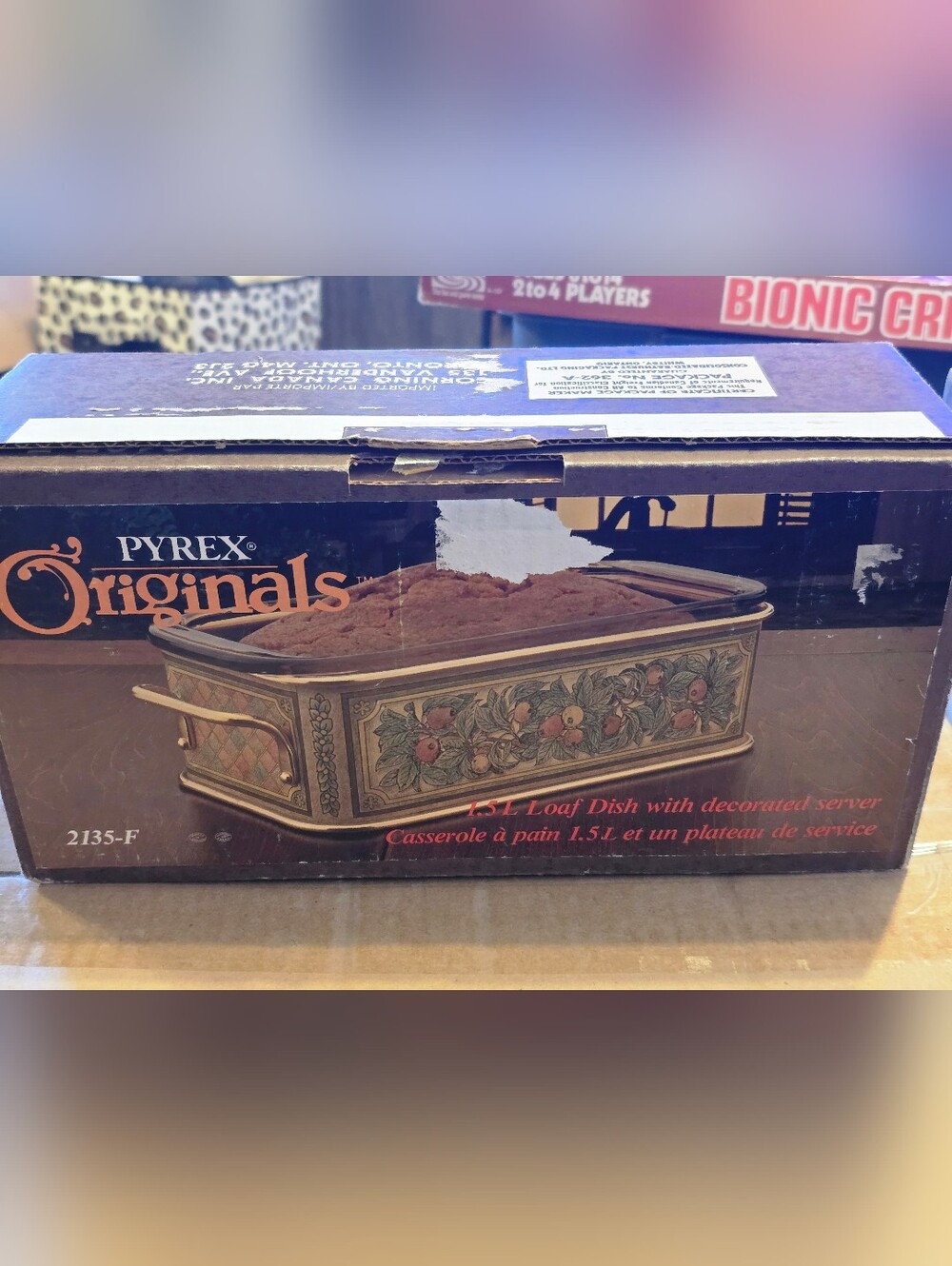 Pyrex Originals Fireside Bakeware Original Box 2135-F Loaf Dish - Vintage 1980's